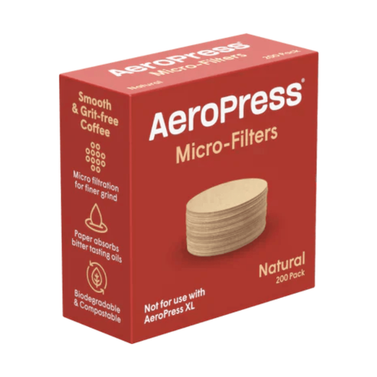 AeroPress Replacement Micro-Filters 200 Pack, Natural