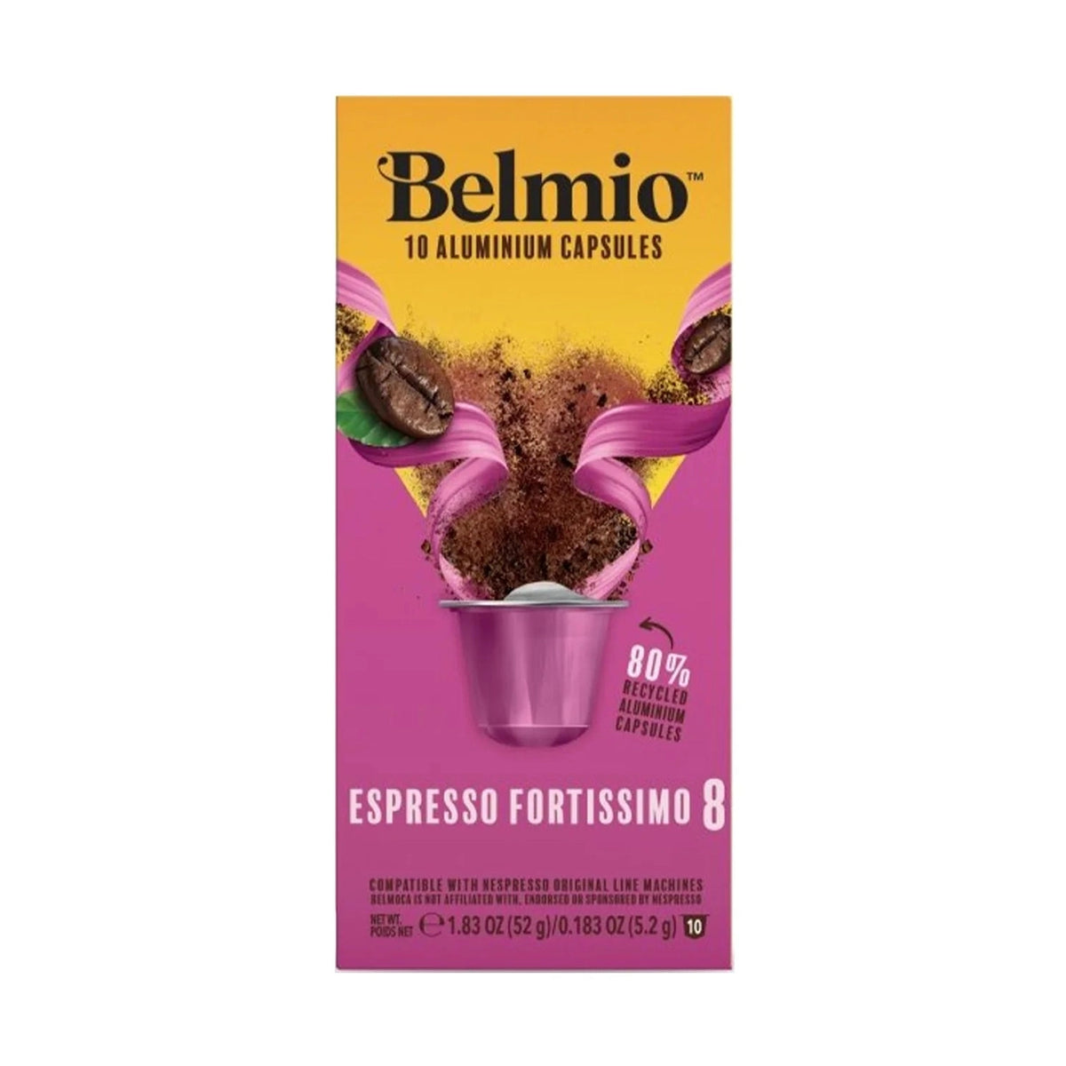 Belmio Espresso Fortissimo 8 Nespresso® Compatible Capsules, 10 Pack