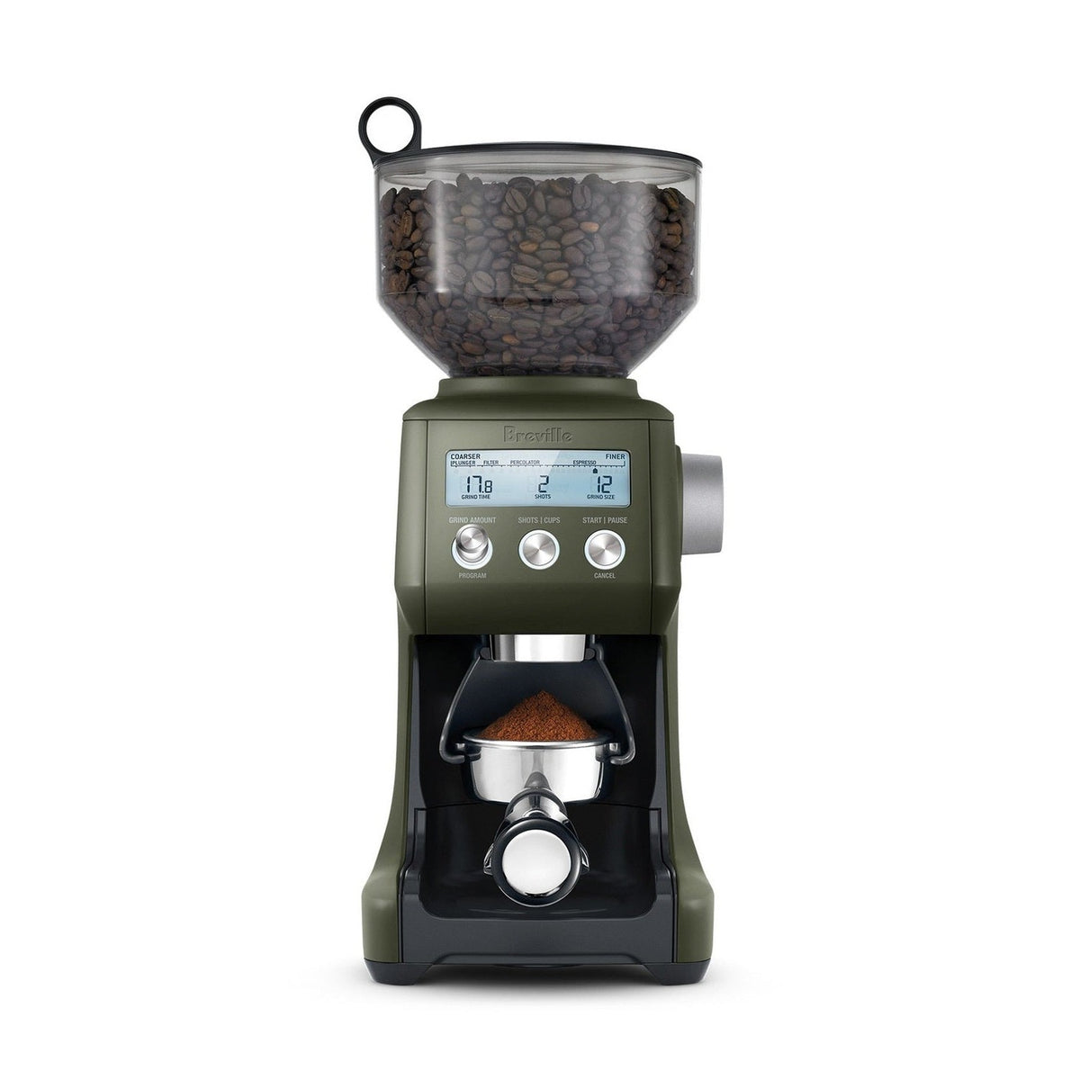 Breville Smart Grinder Pro Conical Burr Grinder, Olive Tapenade #BCG820OLT