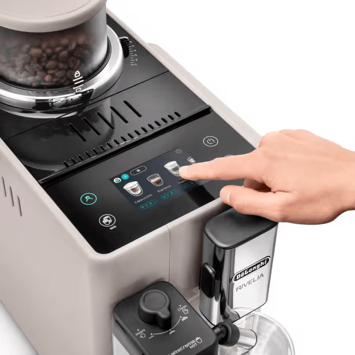 Delonghi Rivelia Automatic Espresso Machine with LatteCrema, Sand Beige 