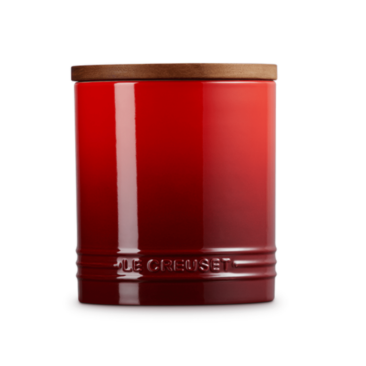 Le Creuset 1.1L Storage Cannister with Wooden Lid, Cerise