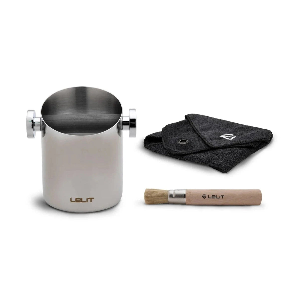 Lelit Knock Box with Cloth & Brush