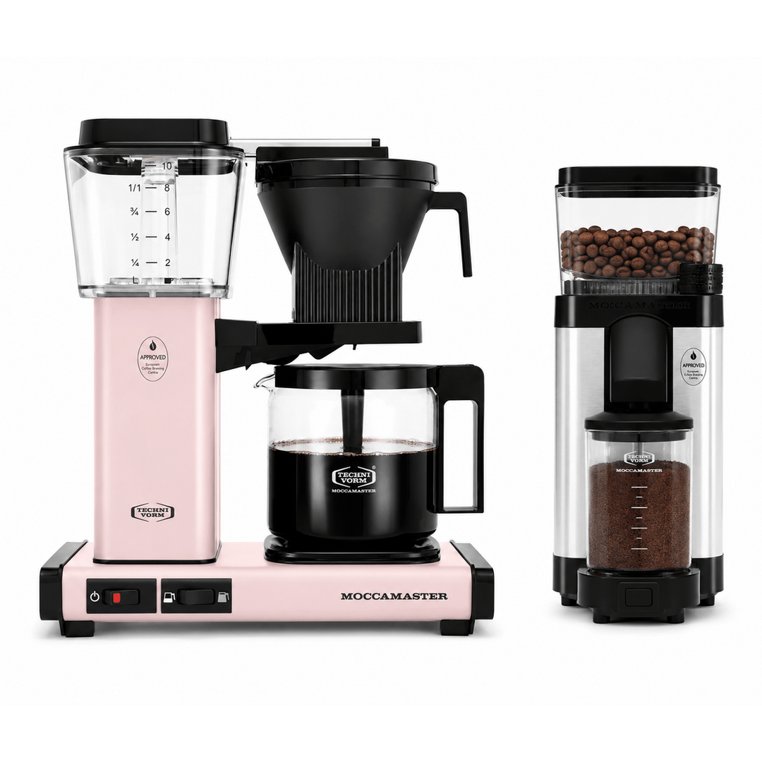 Moccamaster KBGV Select Brewer Cherry Blossom and KM5 Grinder