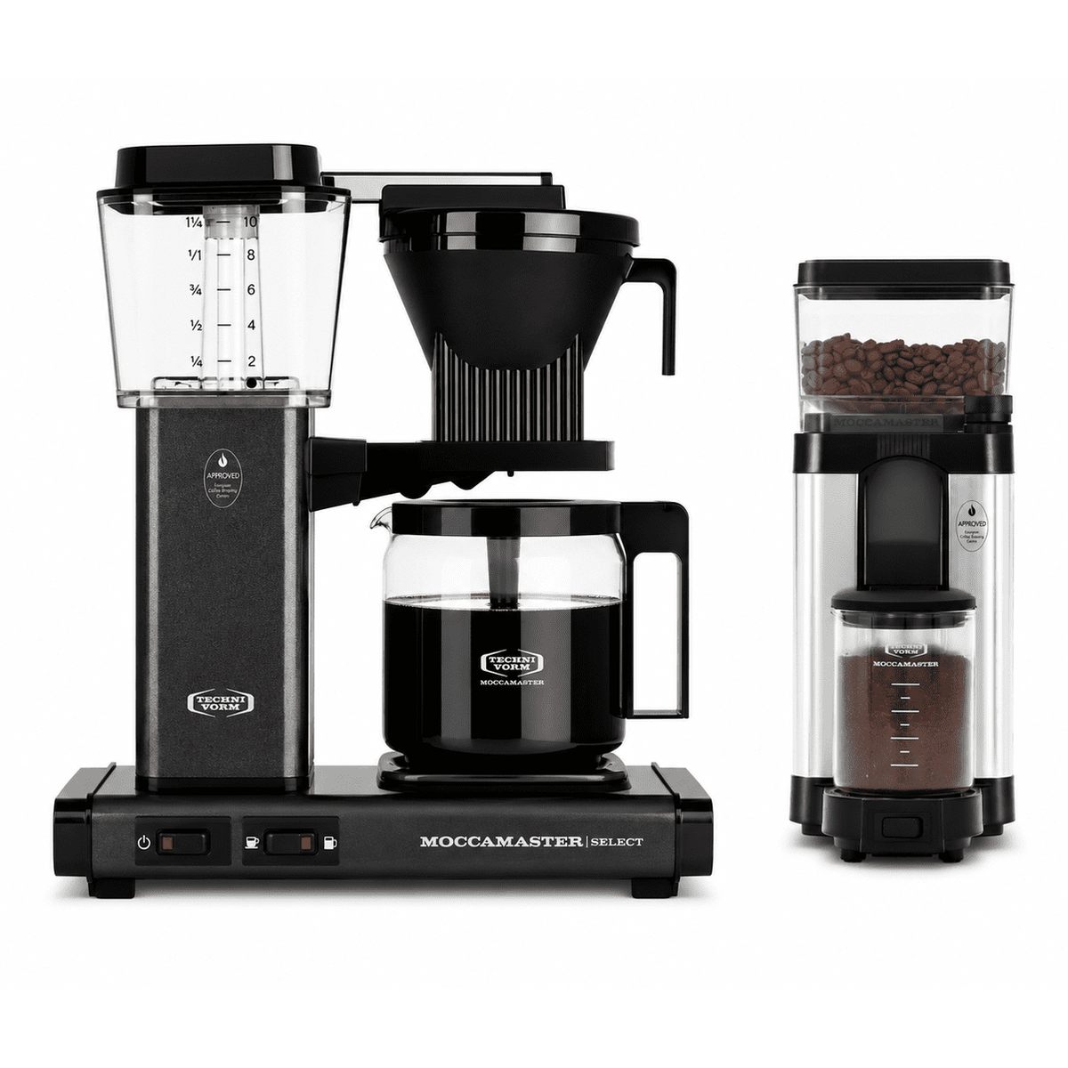Moccamaster KBGV Select Coffee Maker Stone Grey and KM5 Grinder