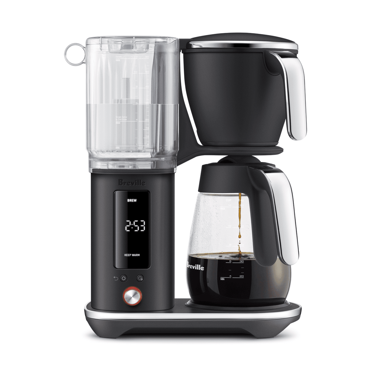 OPEN BOX | Breville Luxe Precision Brewer Black Truffle, Glass Carafe #BDC415BTR1BNA1