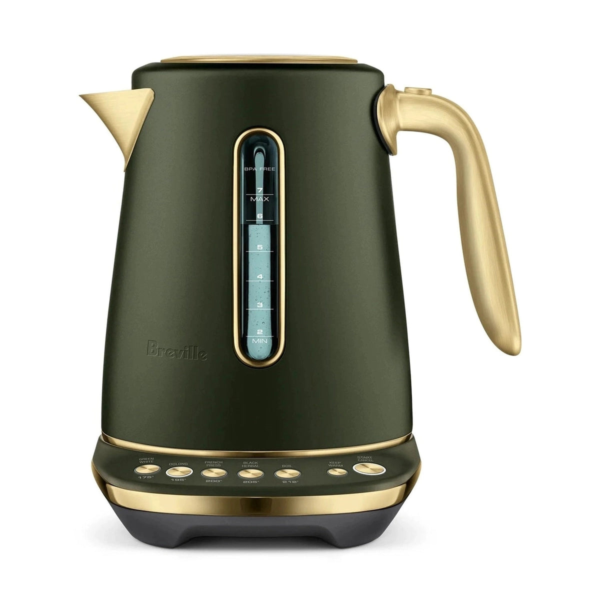OPEN BOX | Breville the Smart Kettle Luxe, Olive Tapenade Brass #BKE845OLB