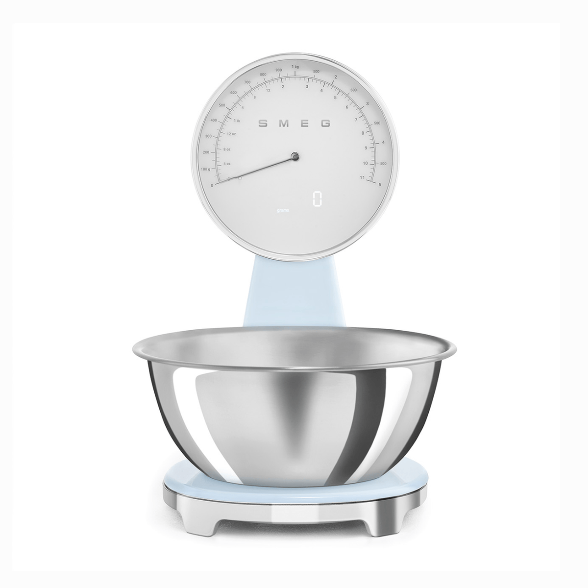 Smeg Analog and Digital Kitchen Scale, Pastel Blue #KSF01PBWW