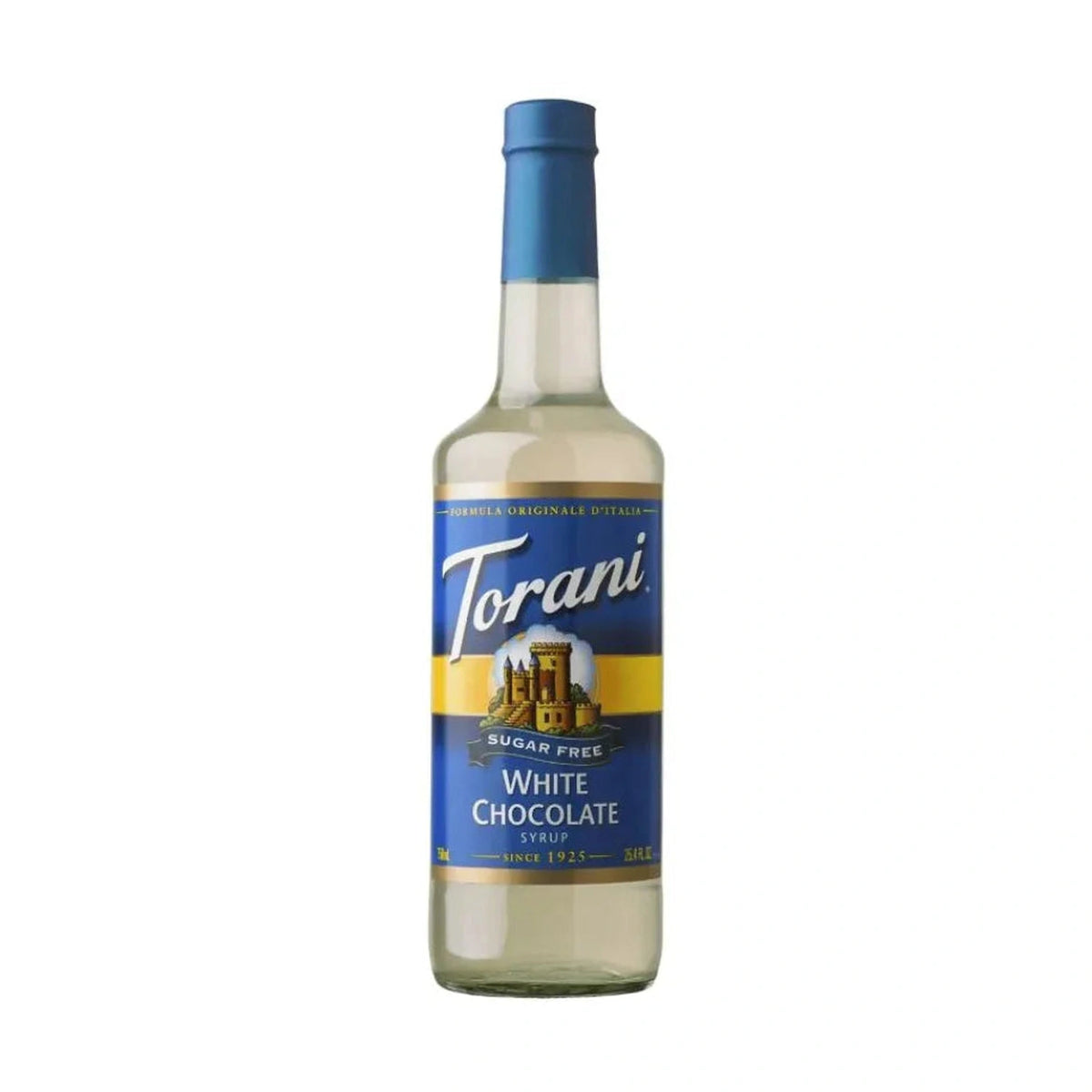 Torani Sugar Free White Chocolate Syrup 750ml Glass Bottle