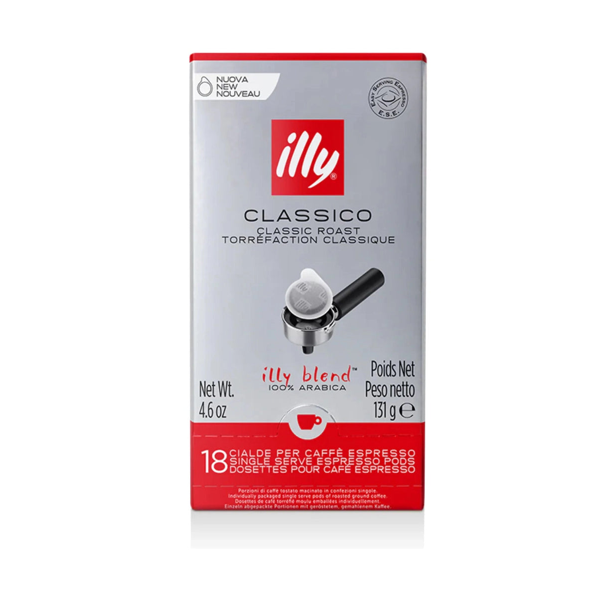 illy Classico Medium Roast Espresso E.S.E Pods, 18 Pack