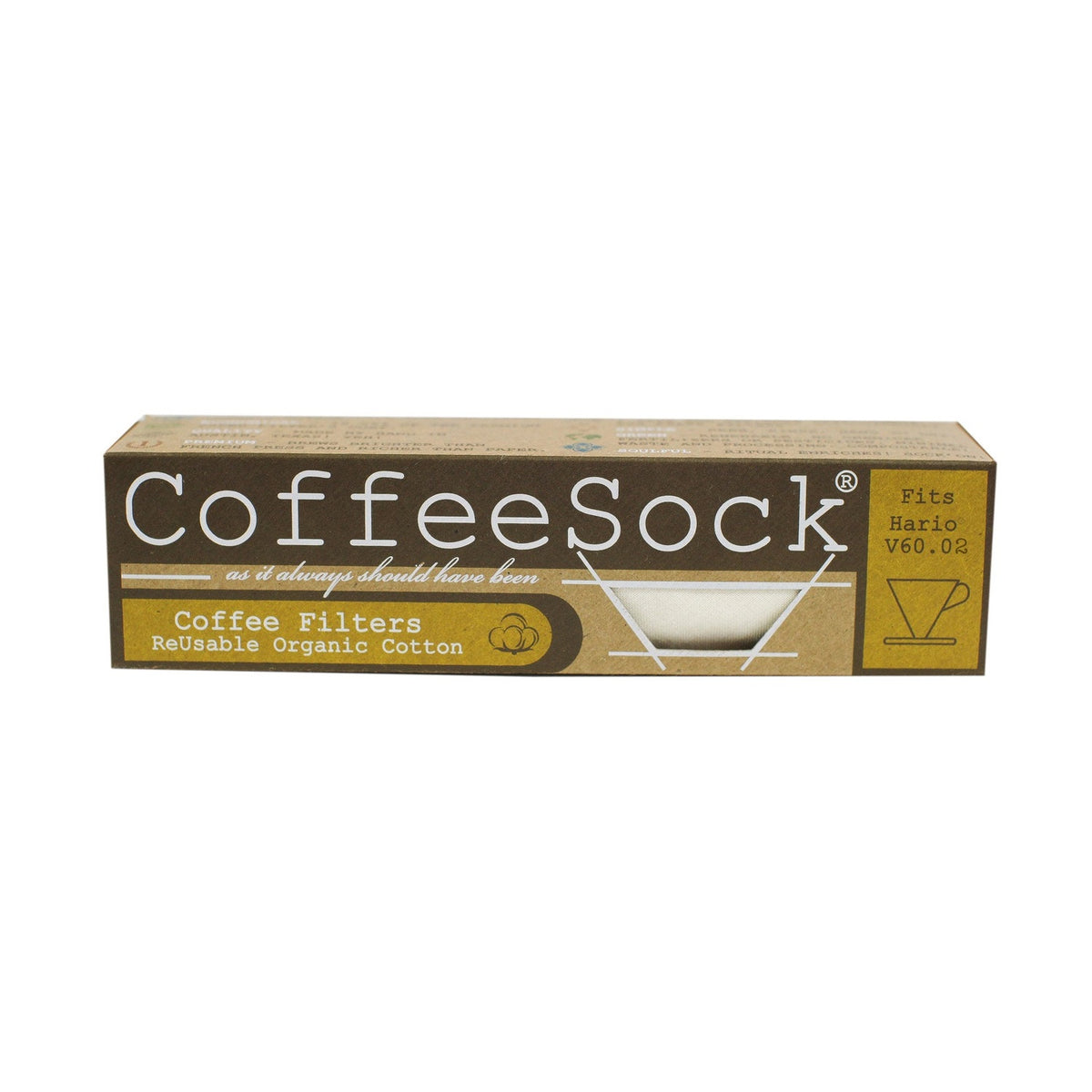 Coffee Sock Reusable Hario V60.02 Filters, 2 Pack