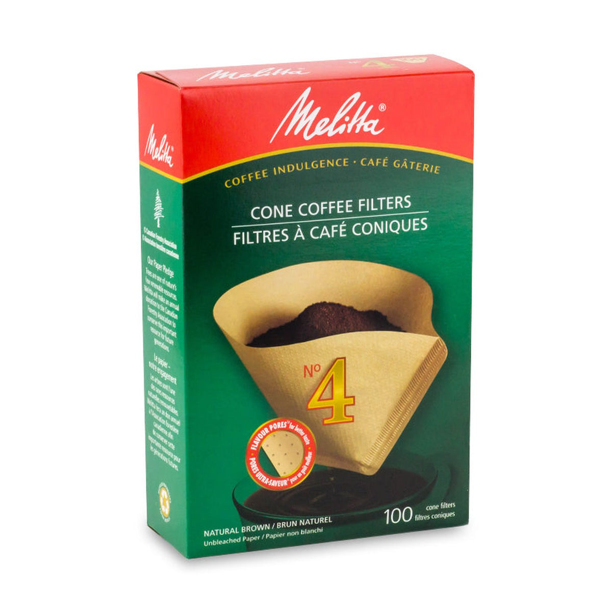 Melitta #4 Cone Filter Paper Natural Brown 100 Count