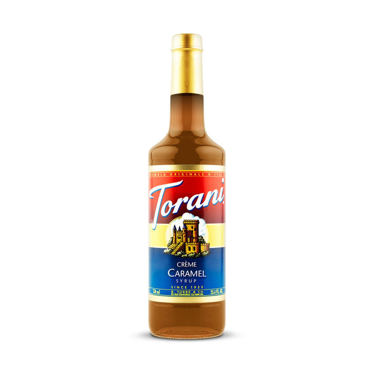Torani Creme Caramel Syrup 750ml Glass Bottle