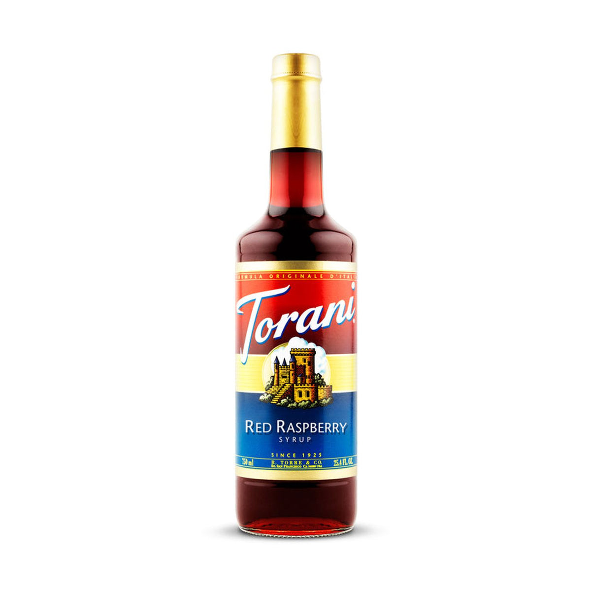 Torani Red Raspberry Syrup 750ml Glass Bottle